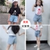 Quần short denim nữ 2019 kiểu mới nước ngoài phiên bản Hàn Quốc của các em lớn mặc quần hoang dã quần trẻ em mùa hè nóng bỏng - Quần