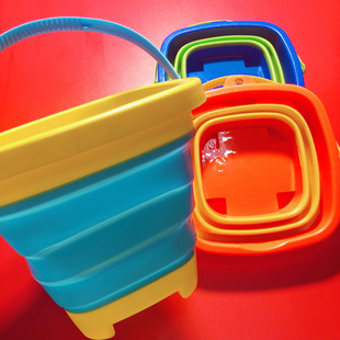 儿童沙滩玩具折叠桶宝宝浴室小桶硅胶桶