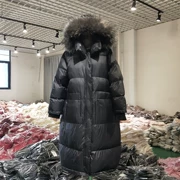 2019 chống mùa phiên bản Hàn Quốc của cổ áo lông thú bông lớn của phụ nữ dài quilt dày dày lỏng áo trùm đầu thời trang áo khoác ấm - Bông