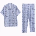 Bông lụa đồ ngủ nam ngắn tay quần cotton home quần áo cotton nhân tạo thanh niên phù hợp với đồ ngủ trung niên phần mỏng lưới