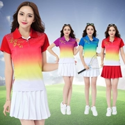 Hàn Quốc lụa trắng nhóm quần vợt phù hợp với váy chống nữ cao eo thể thao váy vuông nhảy quần - Trang phục thể thao
