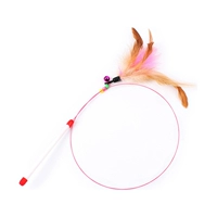 Стальная проволока дразнящая кошачья палочка с двумя перьями