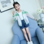 Cô gái mặt trời quần áo bảo hộ 2018 mùa hè Hàn Quốc phiên bản 678910 tuổi cô gái sọc trùm đầu dây kéo áo sơ mi trường tiểu học quần áo ngoài trời áo khoác gió bé gái