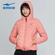 Hongxing Erke 2019 áo khoác nữ cotton quần áo ấm ấm độn áo khoác trùm đầu áo khoác ngắn áo khoác thể thao - Quần áo độn bông thể thao