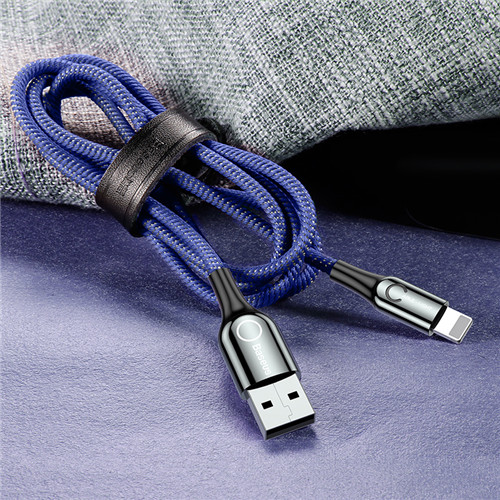 Navy BlueBaseusUSBType-CandiphoneCableSmartPowerOffCable
