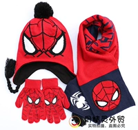 Детская шапка, шарф, трикотажные детские демисезонные перчатки для мальчиков, шерстяной уличный удерживающий тепло комплект, подарок на день рождения