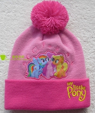 Комплект из двух частей 包邮儿童小马宝莉帽子围巾两件套女童帽子毛线帽子秋冬款