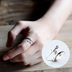925 sterling silver ring mở trẻ lá Nhật Bản và Hàn Quốc tính khí văn học nhẫn nữ nhẫn ngón trỏ ngón tay món quà đơn giản Nhẫn