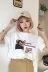 乡 丫头 女装 2018 mới của Hàn Quốc phiên bản của Harajuku thư cá tính trắng ngắn tay T-Shirt nữ sinh viên hoang dã áo sơ mi Áo phông