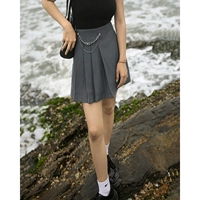 Черная дизайнерская летняя тонкая юбка в складку, высокая талия, тренд сезона, А-силуэт