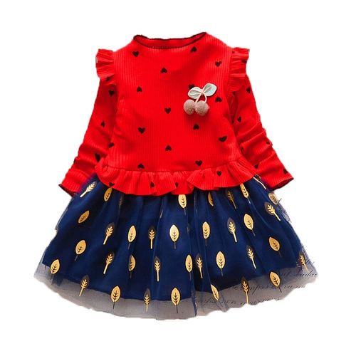 Осенний пуховик, платье, юбка на девочку, наряд маленькой принцессы, 2019, детская одежда, цветочный принт, в западном стиле