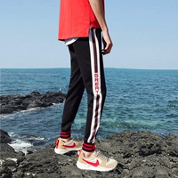 Mùa hè hip hop quần nam Hàn Quốc phiên bản của xu hướng của chùm chân thể thao quần hoang dã chín quần lỏng quần âu phong cách Harajuku bf shop quần áo nam