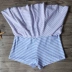 Áo tắm sọc nữ gợi cảm che bụng mỏng sinh viên bảo thủ ngực nhỏ tụ tập phiên bản Hàn Quốc của bộ đồ tắm mùa xuân nóng bỏng