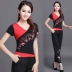 Phong cách quốc gia của phụ nữ ngắn tay áo mùa hè mới phong cách Trung Quốc thêu T-Shirt nữ màu sắc phù hợp với kích thước lớn đàn hồi đáy áo áo phông dài tay Áo phông