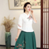 2019 mùa thu mới kiểu Trung Quốc đứng cổ áo cotton và vải lanh thêu Trung Quốc phong cách quốc gia retro Quần áo mỏng quần áo phụ nữ - Áo sơ mi áo sơ mi nữ dài tay cao cấp Áo sơ mi