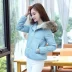 Chống mùa lớn cổ áo lông thú xuống áo khoác nữ phần ngắn dày Hàn Quốc phiên bản 2018 mới sinh viên hoang dã ánh sáng thời trang trắng vịt xuống