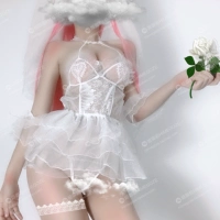 Сексуальная кружевная шифоновая униформа для невесты, комплект, косплей
