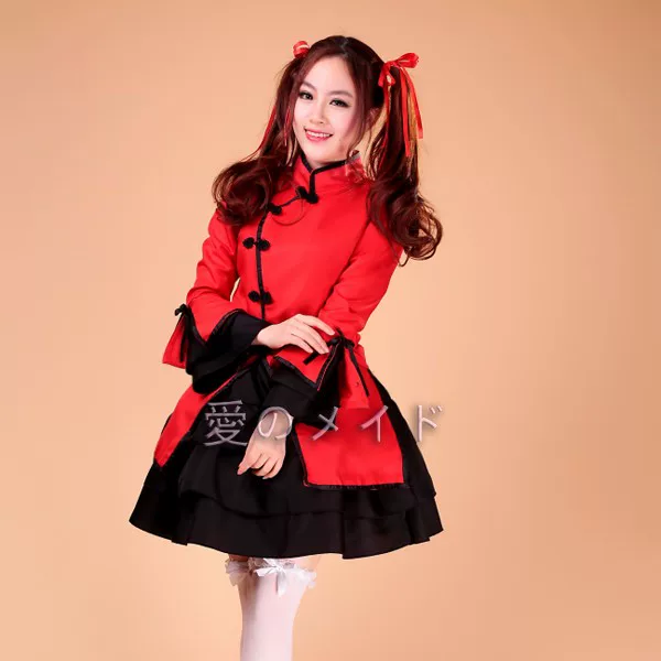 Новая версия ~ China Wind Dance Ji Lolita притворный гардероб горничной COSPALY женское сценическое обслуживание ресторанная форма