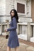 Ten Yuan Shiyuan Chic Đầm dệt kim Mùa thu và mùa đông Phong cách Pháp Tính khí dài tay Eo eo Retro Đầm nhỏ váy đầm