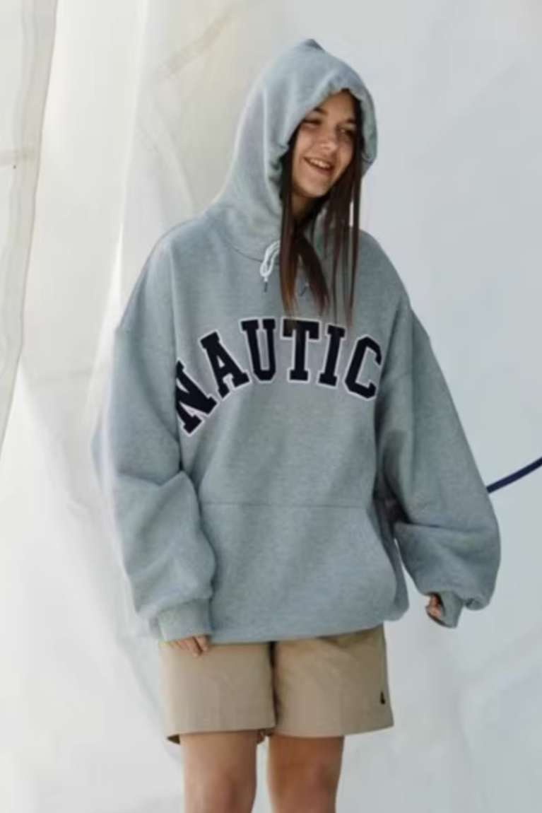 NAUTICA CITY BOY Hasegawa Подготовка груди Вышивка набивной верёвки капюшонный курс обвод