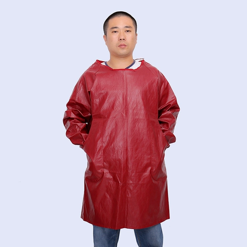 Водонепроницаемый нагрудник для жирной кожи, полиуретановый износостойкий фартук для работы, сзади на завязках