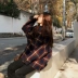 Retro kẻ sọc lỏng mỏng nửa cao cổ áo len trùm đầu áo len nữ mùa đông sinh viên Hàn Quốc kích thước lớn áo len