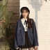 Mùa thu và mùa đông mới của Hàn Quốc phiên bản của các trường đại học gió thêu V-Cổ lỏng sinh viên hoang dã knit cardigan phụ nữ dài tay áo len áo các mẫu áo len nữ đẹp Áo len