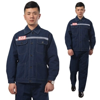 Mùa xuân và mùa thu cotton chống bỏng và đốt denim hàn quần áo làm việc phun sơn car auto sửa chữa bụi lao động làm sạch của nam giới kích thước lớn phù hợp với quần áo nam đẹp