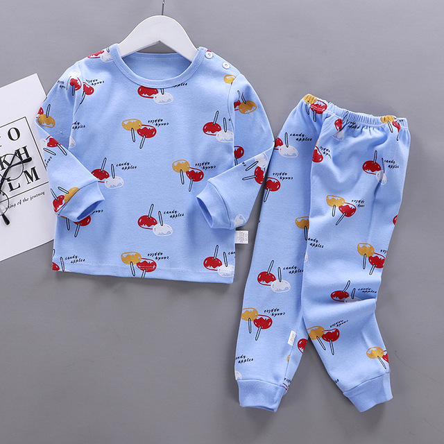 Light Greychildren Autumn clothes suit pure cotton Spring and Autumn Children's wear men and women baby Children Autumn clothes Autumn trousers baby pajamas leisure wear