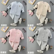 Bộ đồ lót cotton 3 lớp ấm áp cho bé bộ chăn bông 2018 mới cho bé dày cạp cao thiết kế quần bụng