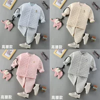 Bộ đồ lót cotton 3 lớp ấm áp cho bé bộ chăn bông 2018 mới cho bé dày cạp cao thiết kế quần bụng đồ thể thao trẻ em