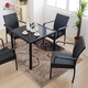 Wicker ghế Dinette kết hợp bàn cà phê ghế tựa lưng trong nhà bàn ăn ngoài trời rèn sắt đồ nội thất đặc biệt 5 bộ thiết lập - Bàn ghế ngoài trời / sân ban ghe ngoai troi Bàn ghế ngoài trời / sân