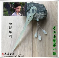 Китайская шпилька, аксессуар для волос ручной работы из нефрита с кисточками