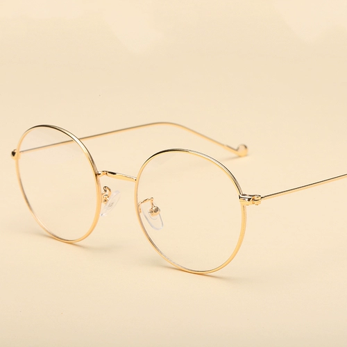 Ретро круглые линзы рама 100 градусов миопийские очки женщины готовые продукты 200 корейская версия Tide Literator Flat Light Murror Men 500 градусов