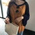 Đầu mùa thu mới Hàn Quốc phiên bản của hoang dã hit màu vòng cổ raglan tay áo mỏng dài tay áo len áo sơ mi lỏng mặt trời bảo vệ quần áo phụ nữ