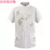 Kích thước lớn Tang phù hợp với ngắn tay nam trung niên áo sơ mi thêu nút cổ áo khóa ông nội T-Shirt trang phục dân tộc phong cách Trung Quốc Trang phục dân tộc