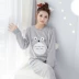 Đồ ngủ nữ mùa thu và mùa đông san hô nhung dày phù hợp với phiên bản Hàn Quốc của phim hoạt hình dễ thương kích thước lớn flannel dịch vụ nhà hình ảnh đồ bộ kiểu Bộ Pajama