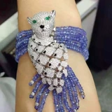 Ожерелье, браслет, аксессуары, 24 карат, микроинкрустация, инкрустировано бриллиантами, DIY, серебро 925 пробы