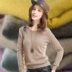 Mùa xuân và mùa thu thấp cổ áo len nữ đoạn ngắn cashmere áo len Hàn Quốc phiên bản của lỏng hoang dã cổ tròn len áo len các loại áo len Áo len