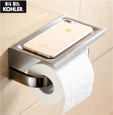 Tissue Mobile Phone HolderKohler All copper Towel rack double-deck Towel rack TOILET Shelf Shower Room thickening Punching is not required hardware Pendant