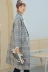 Áo khoác len kẻ sọc retro nữ mùa thu đông mới 2018 phiên bản Hàn Quốc của áo dài tay cổ áo len dài áo măng tô nữ Áo khoác dài