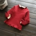 Đồ lót bé gái 2018 mới cộng với áo nhung dài tay một mảnh cho bé sơ mi đáy dày ấm áp quần áo trẻ em Áo thun