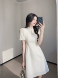Yichic ｜ Модный новый китайский стиль ｜ Ретро -режиссеры элегантное временное платье пузырькового рукава xa0911