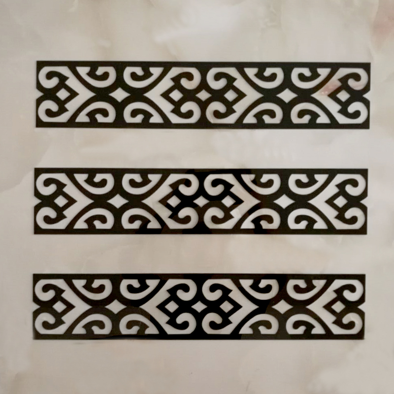 Ltx-003 (L 50 * W 8Cm) Black 5Chinese style ceiling suspended ceiling Background wall Acrylic Wall stickers autohesion 3d three-dimensional Mirror Sliver decorate Hollow out Waist line