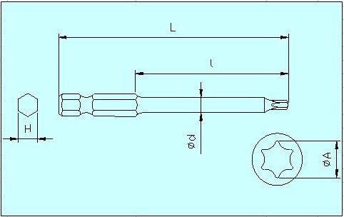 35mm)*75mm梅花风批头 梅花气动起子头