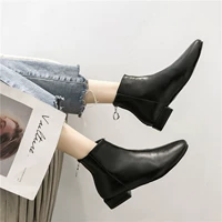 Giày bốt nữ nữ 2018 thu đông mới phiên bản Hàn Quốc mới cộng với nhung dày có khóa kéo Martin Martin retro ủng Chelsea giày boot nữ cổ cao hàng hiệu