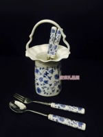 Южная Корея импортированная кухня и красота посуда, топ -друг Свадебный подарки, синяя бабочка высокая ложка вилка Подарочная коробка