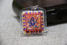 Китайская карта защиты от несчастий 藏饰尼泊尔五彩线随身小佛牌挂件六臂玛哈嘎拉佛像吊坠挂饰小唐卡