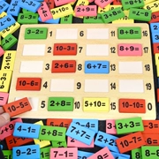 Trẻ em giáo dục sớm câu đố hoạt động kỹ thuật số domino 3-6 tuổi bé toán học xây dựng khối đồ chơi bằng gỗ