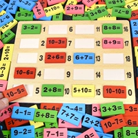 Trẻ em giáo dục sớm câu đố hoạt động kỹ thuật số domino 3-6 tuổi bé toán học xây dựng khối đồ chơi bằng gỗ bộ đồ chơi domino cho bé